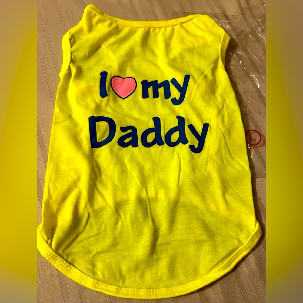 NWT untitled dog tee shirt size large in yellow color